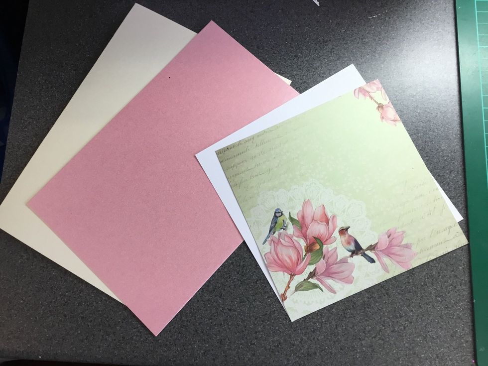 Sort out and cut your card layers to fit your base card.