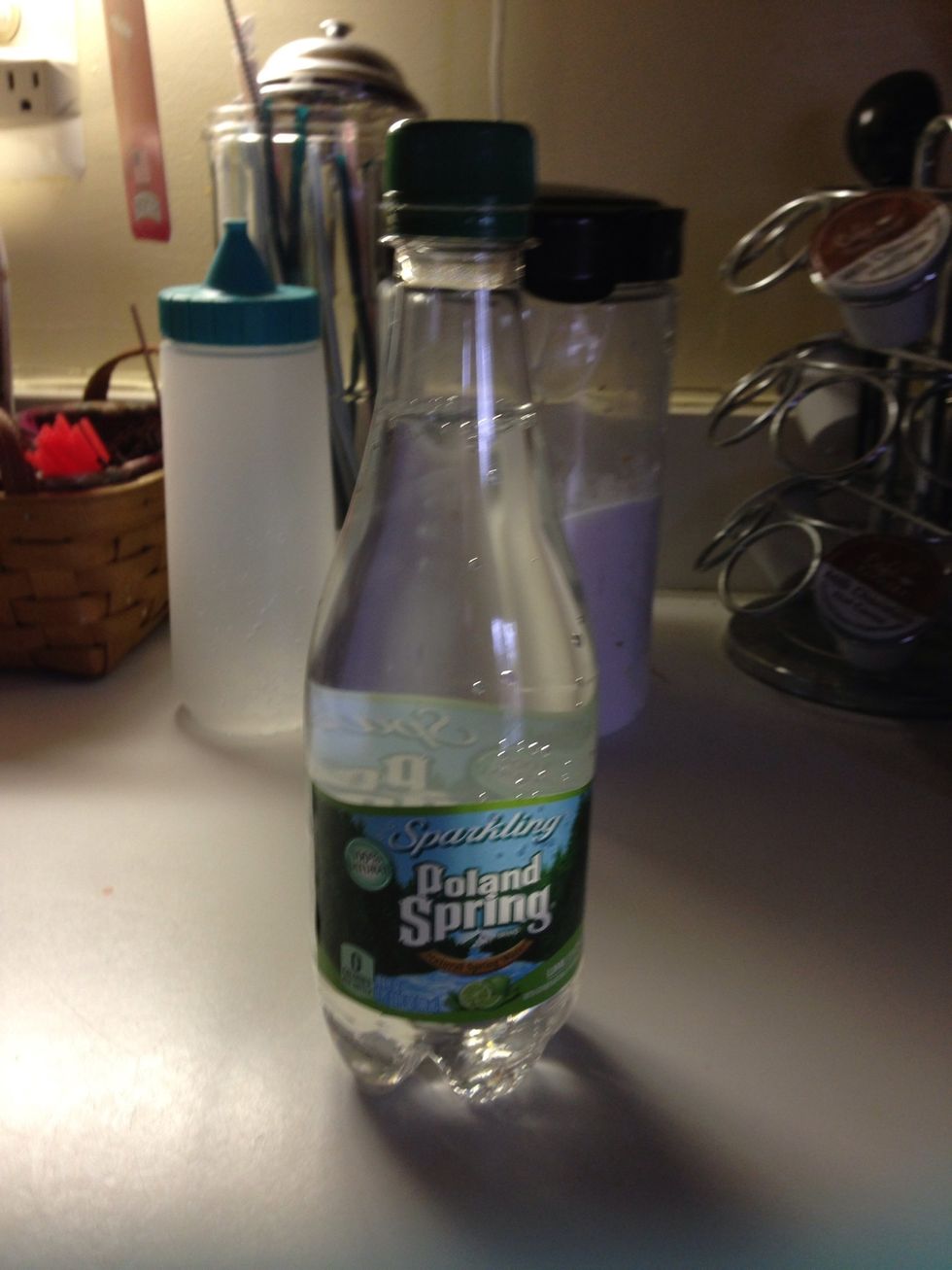 Sparkling water. I used lime but you can use any flavor you like.