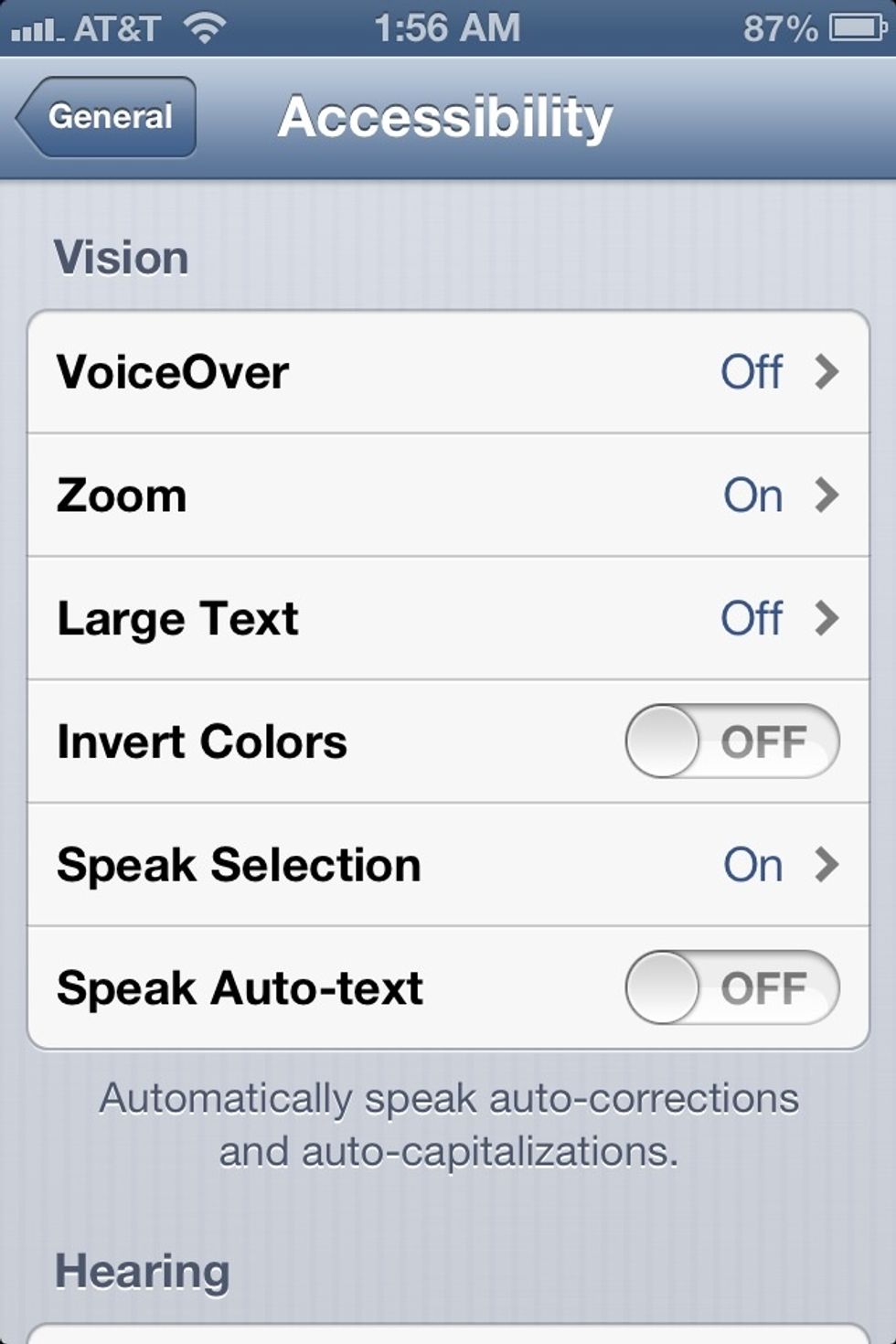 Speak selection.