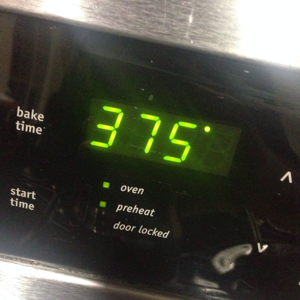 Speaking of ovens, preheat to 375\u00b0F