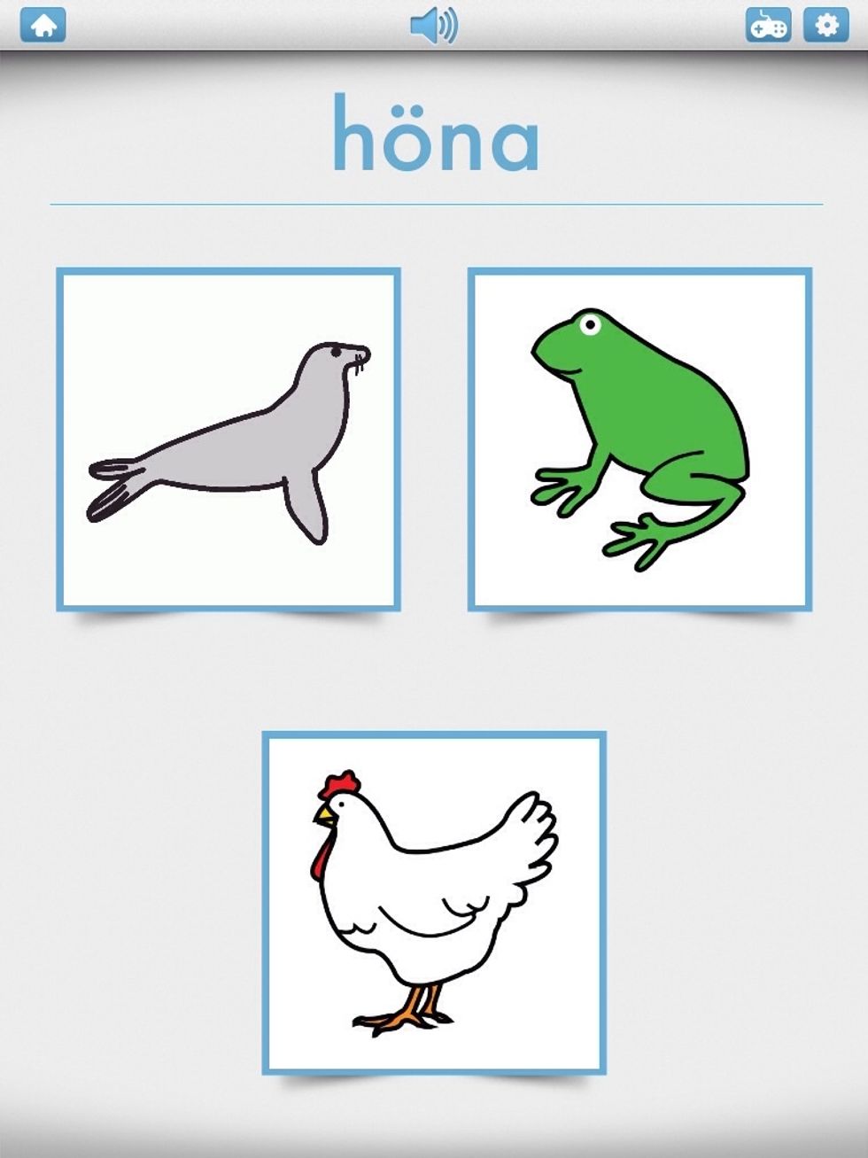 Speluppl\u00e4gg "Reader" tillsammans med kategorin djur. Ingen ledtr\u00e5d. Vill man h\u00f6ra ordet kan man peka p\u00e5 h\u00f6gtalarikonen l\u00e4ngst upp.