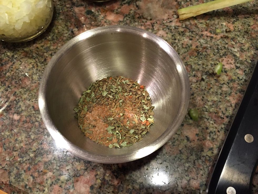 Spice mixture - mix all the dry spices in a small bowl
