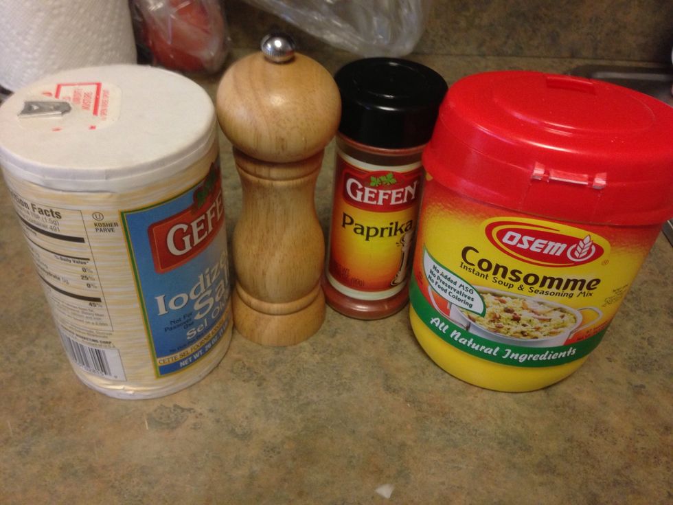Spice soup with 2 tbsp salt, pepper, paprika and a tsp of chicken instant soup mix