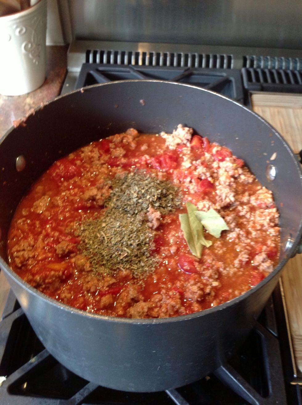 Spices added.