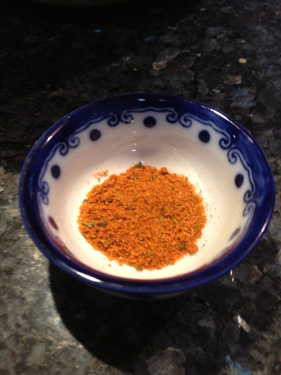 Spices you will have added to the chicken... Turmeric, cinnamon, dried mint, salt and pepper.