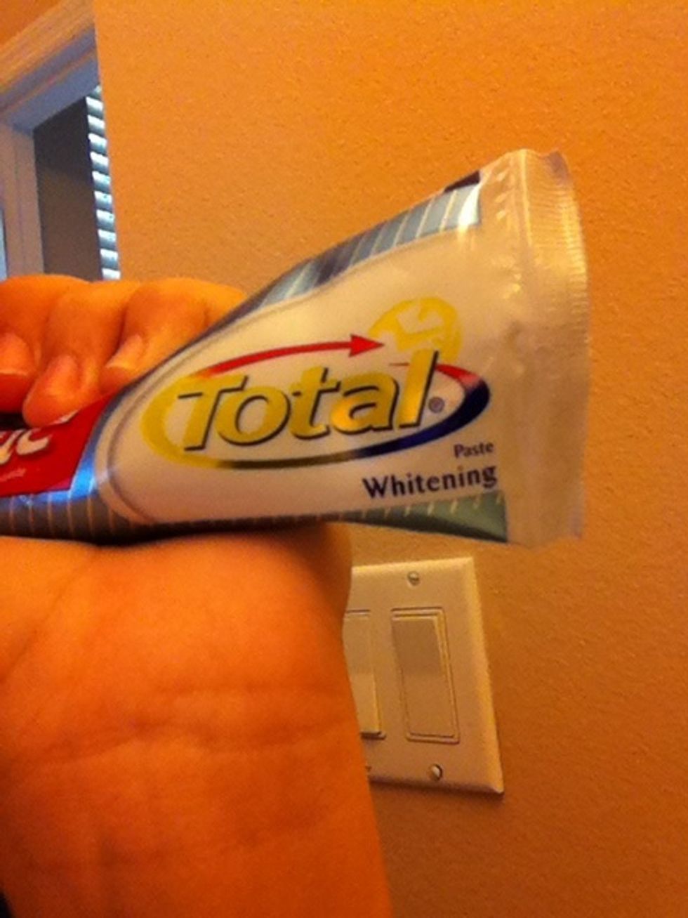 Spit out and rinse thoroughly. Grab your whitening toothpaste and brush your teeth like normal