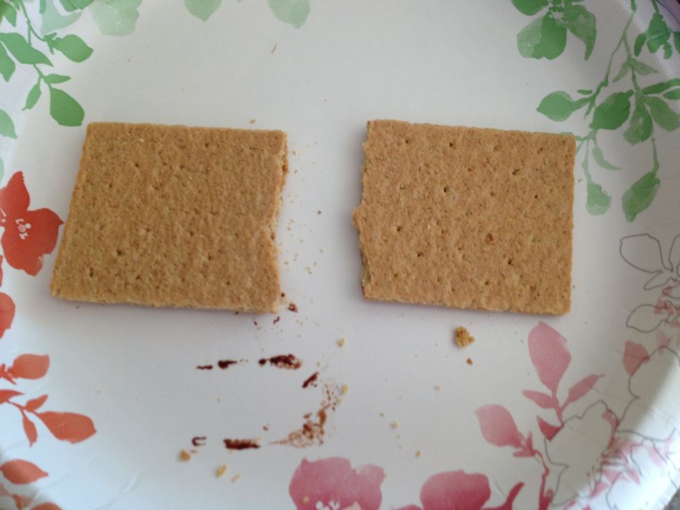 Split graham cracker in half