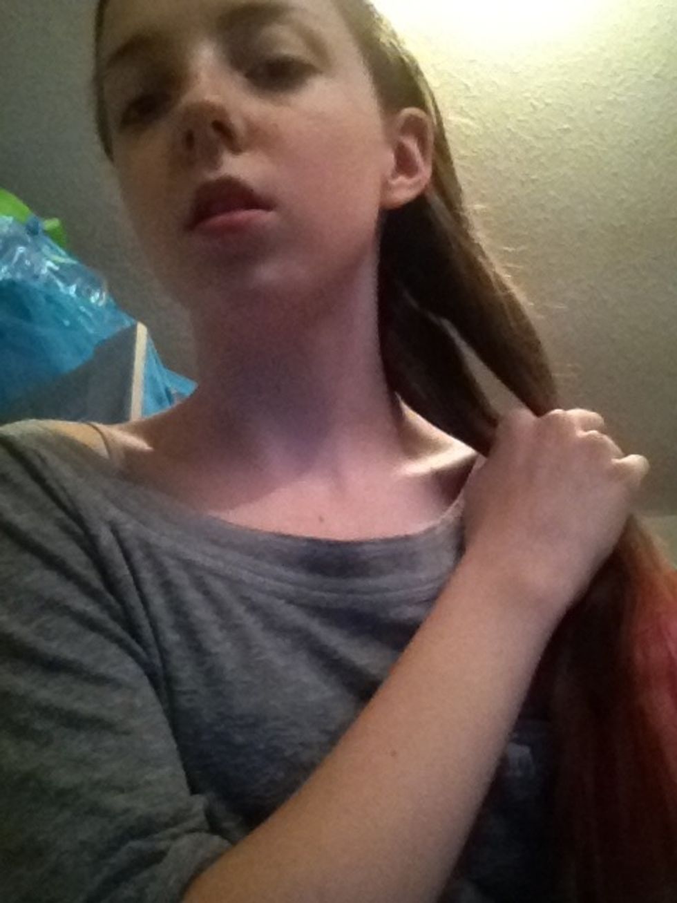 Split hair into two sections