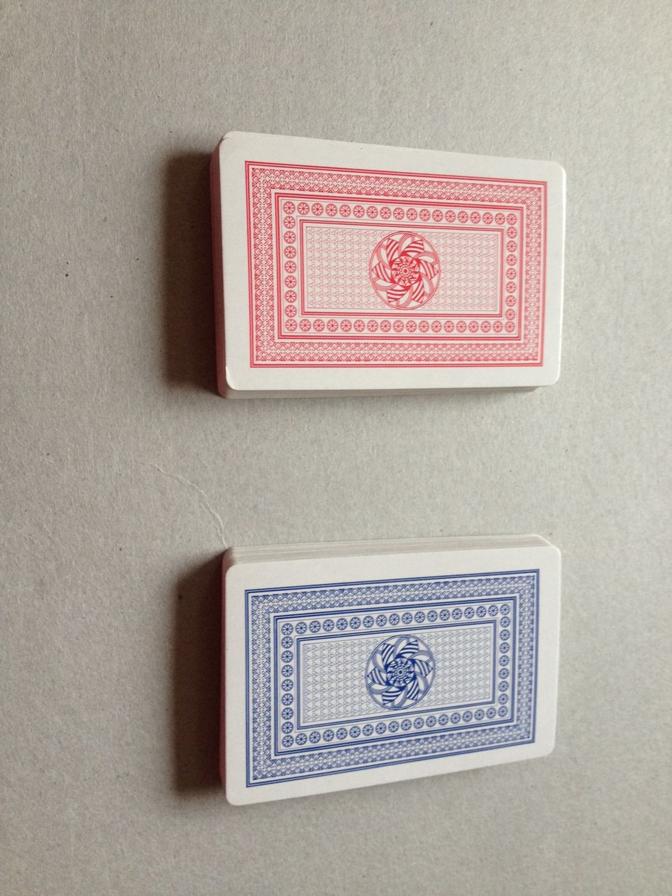 Split the deck into two equal piles