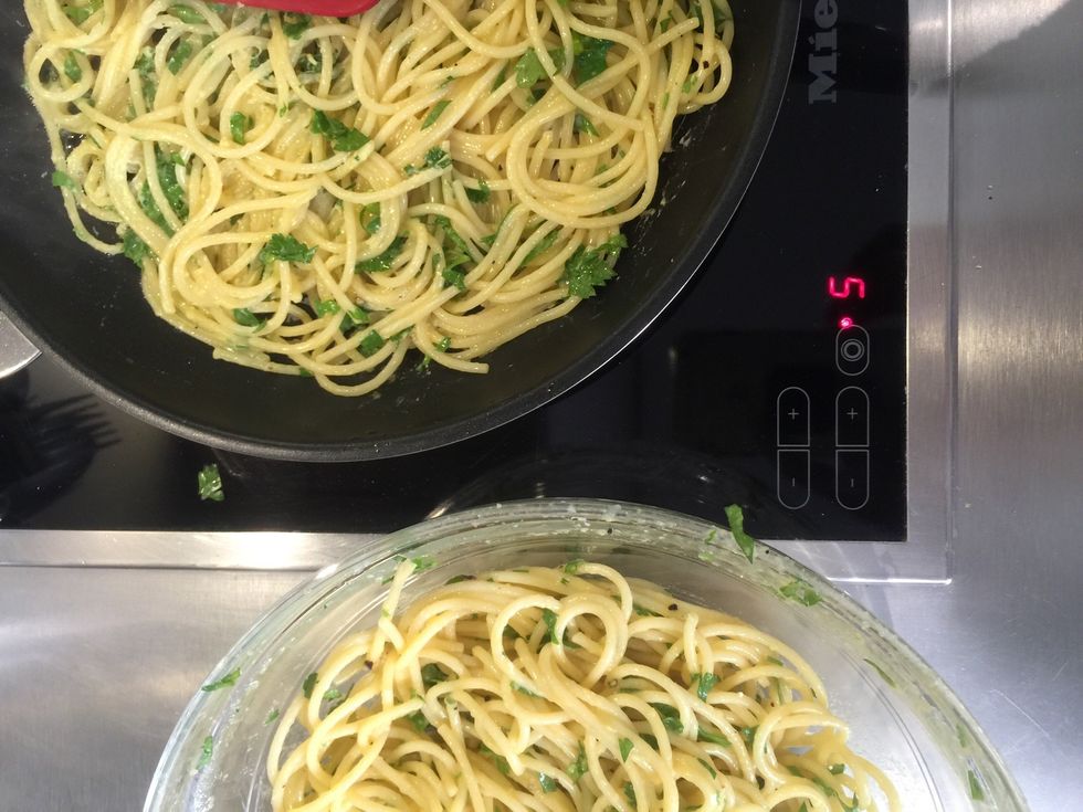 Split the mixture into half