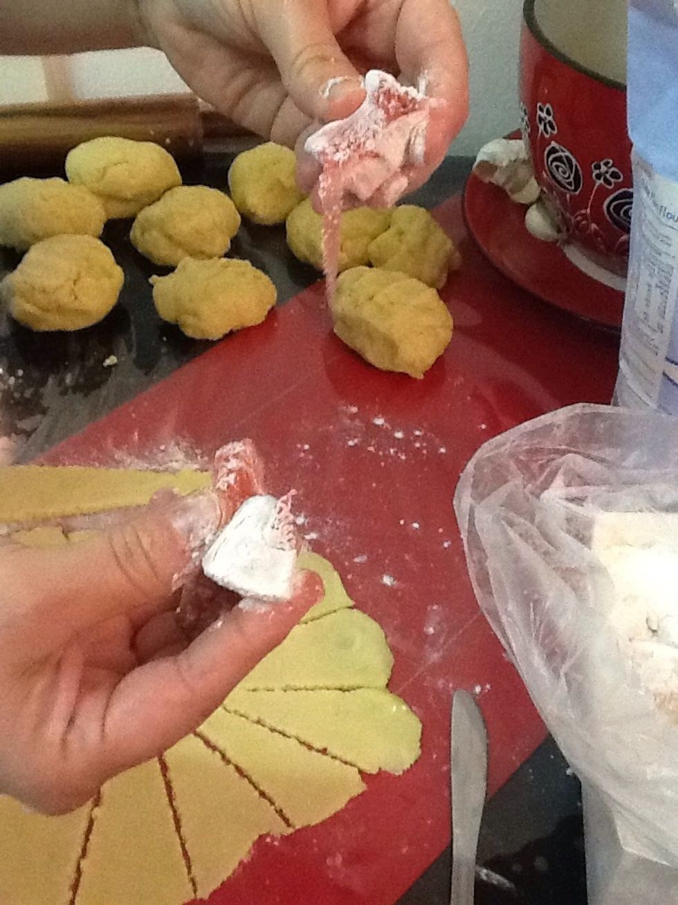 Split the Turkish delight in half and split in half again. Repeat with the other half