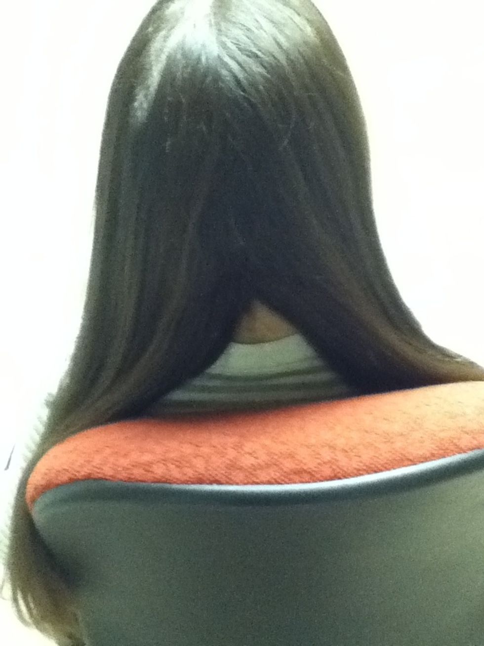 Split you hair into two even sections
