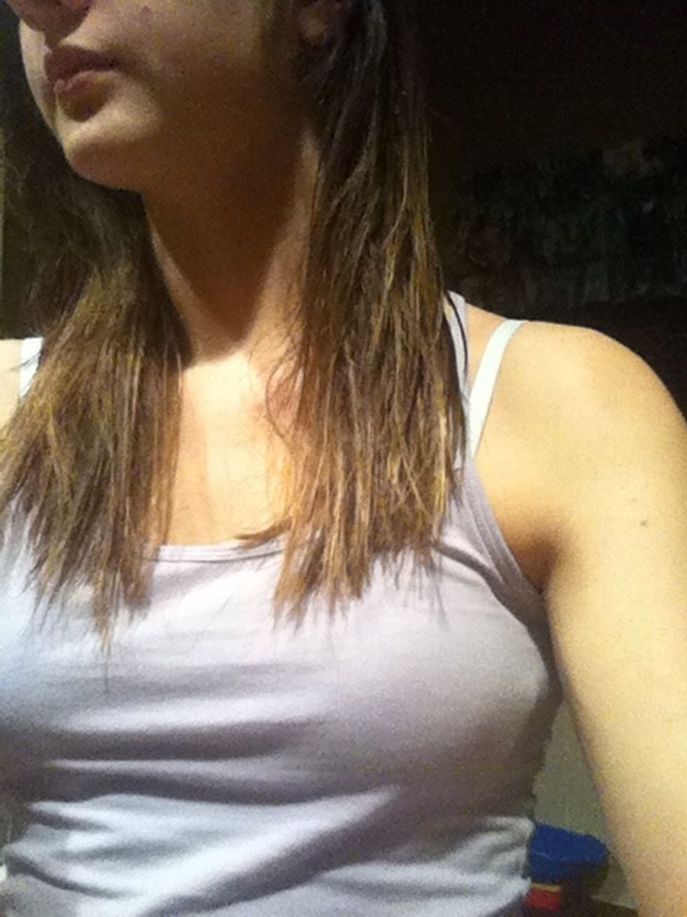 Split your hair in the middle and comb it out