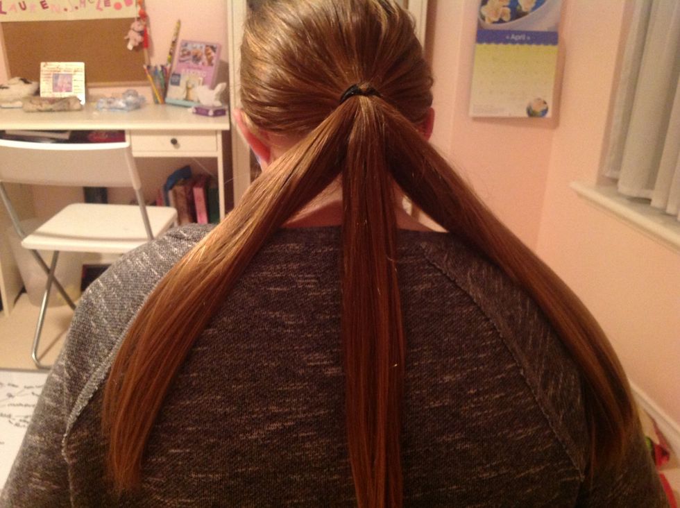 split your hair into three equal parts!