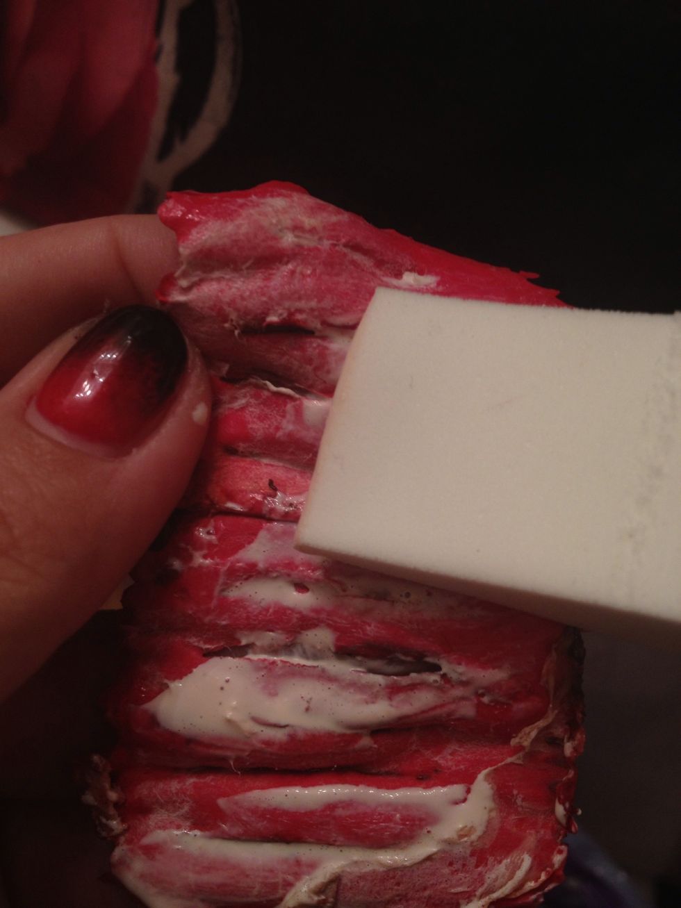 Sponge on some latex to the back of the puff paint piece