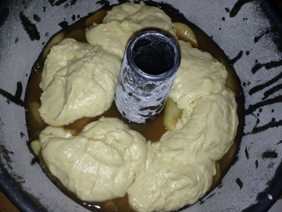 Spoon in the batter and eve out