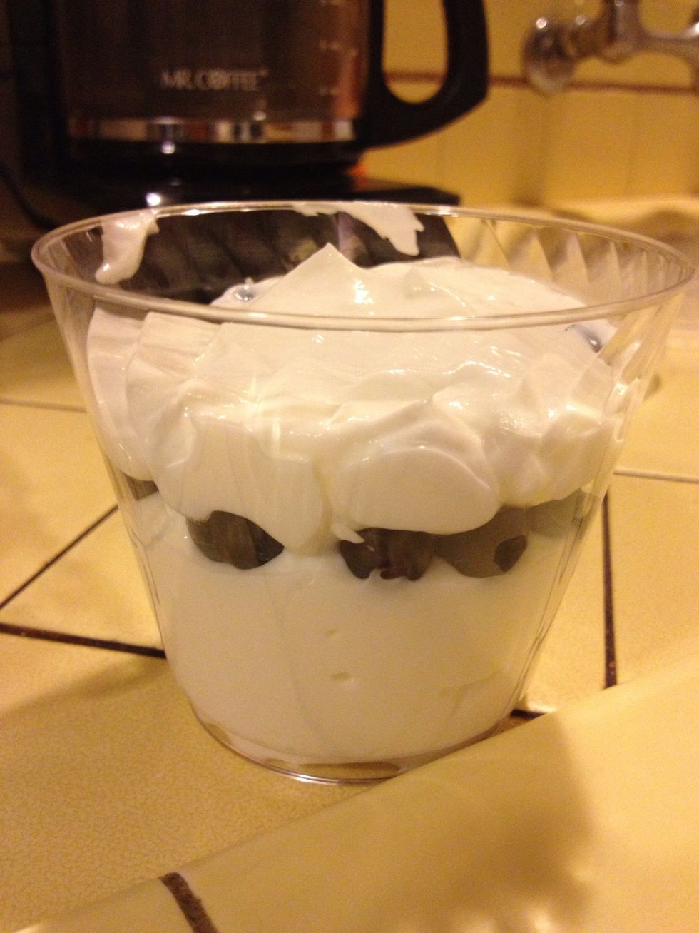 Spoon in the rest of the sweetened yogurt.
