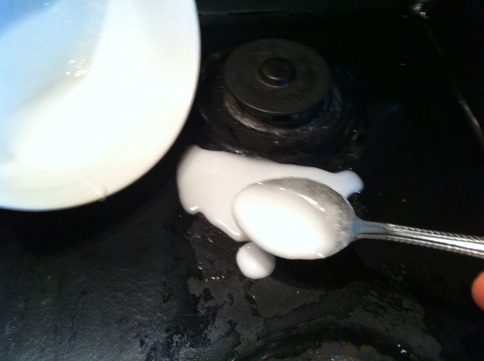 Spoon paste over spot.