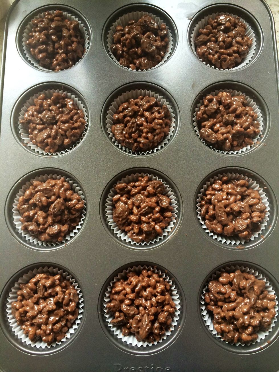 Spoon the mixture into cupcakes.