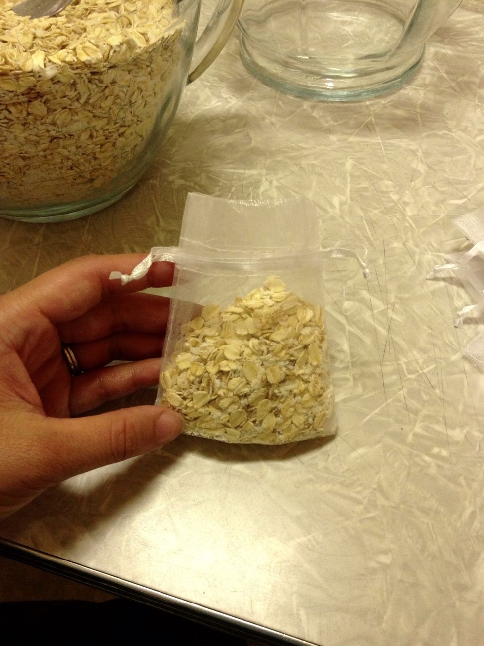 Spoon the mixture into the bag.