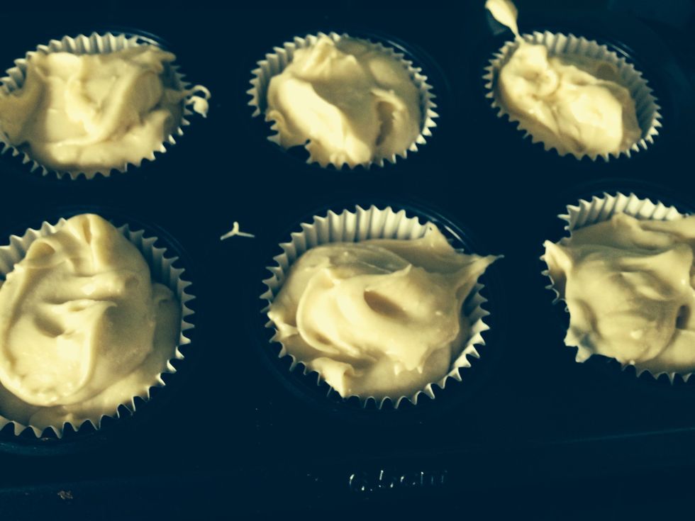 Spoon the mixture into the muffin tins and place in the oven for around 15-20 mins