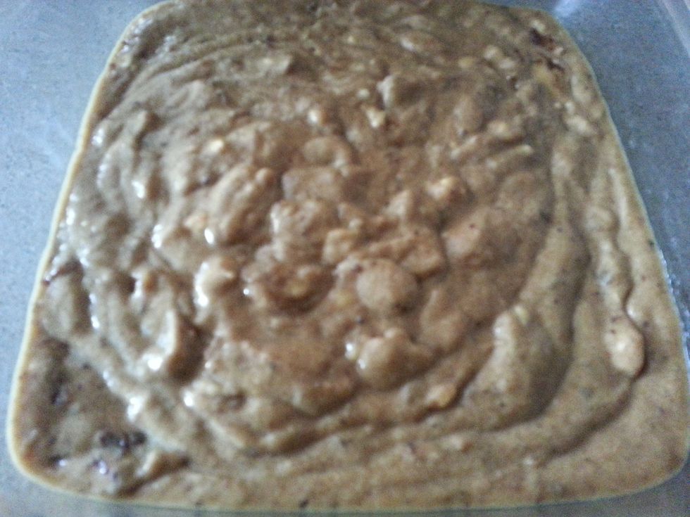 Spoon the mixture into the prepared baking dish, Bake for 30 minutes will skewer comes out clean.