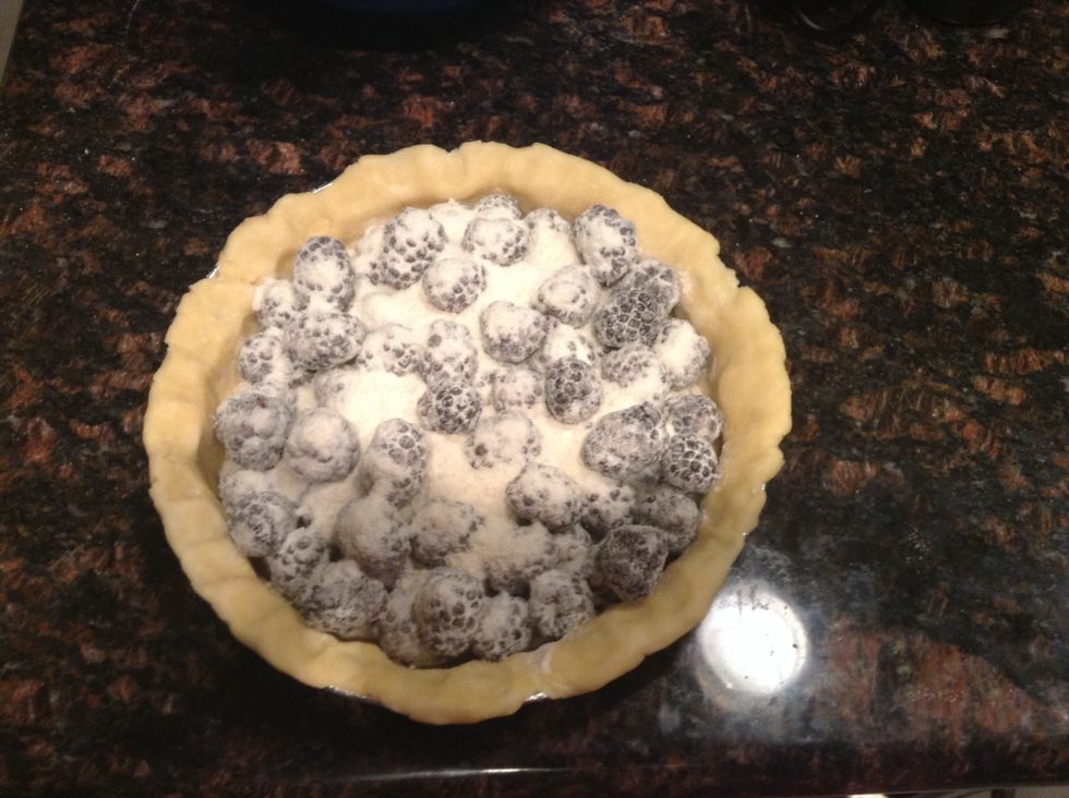 Spoon the mixture into your unbaked pie shell