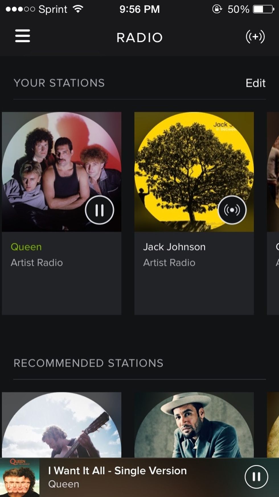Spotify is like iHeartRadio, but for a fee, allows you to stream any song you like!