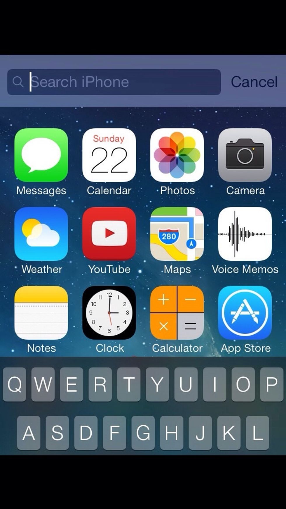 Spotlight Search: Swipe your finger from the middle of the screen to the bottom to bring it up.To control what things to include, go to Settings>General>Spotlight Search and tick/untick respectively.