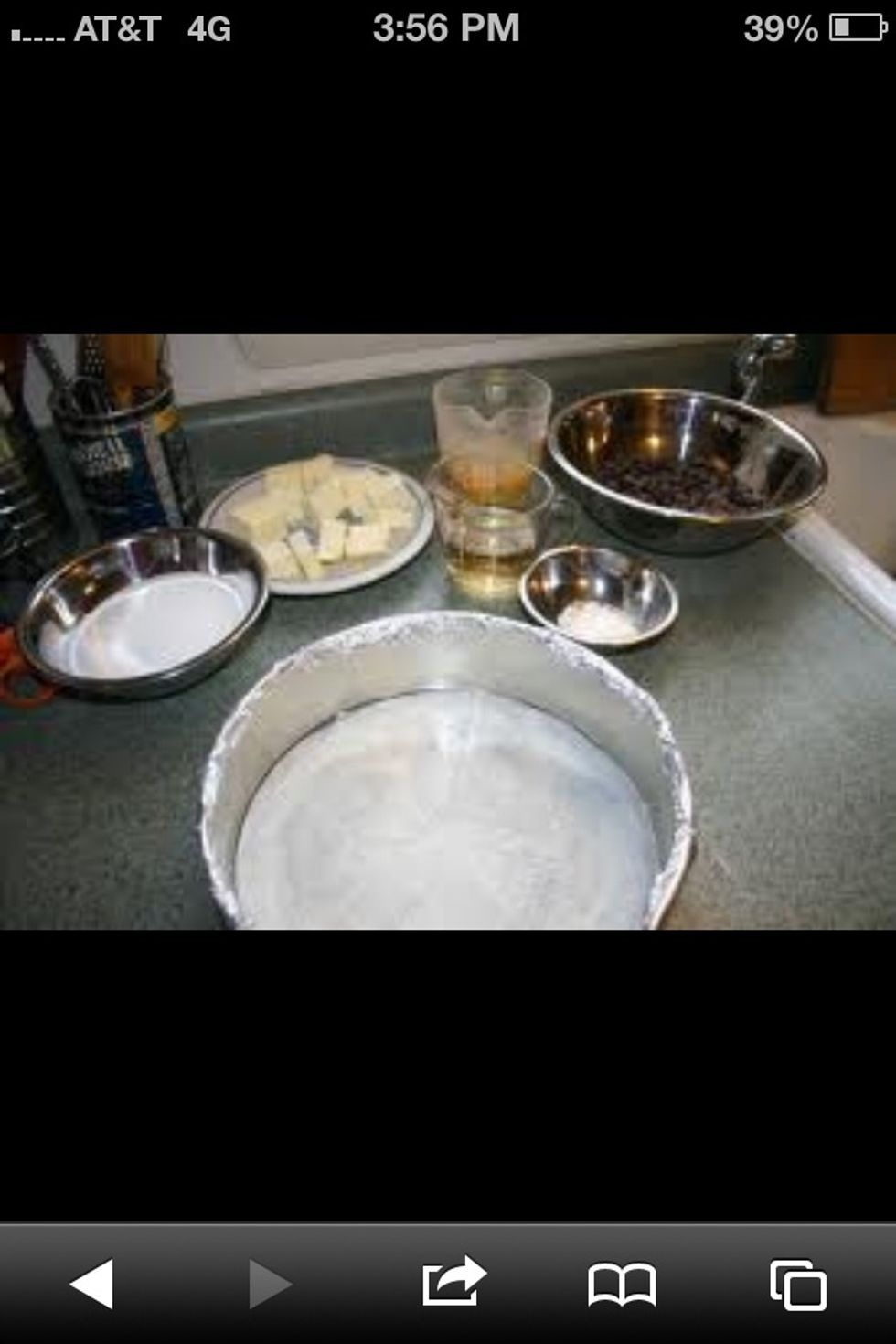 Spray 2 (9 inch) cake rounds with non stick spray and coat with flour. (You can also use a 12 inch circle or a 9x13 cake pan) or any pan that suits your needs.