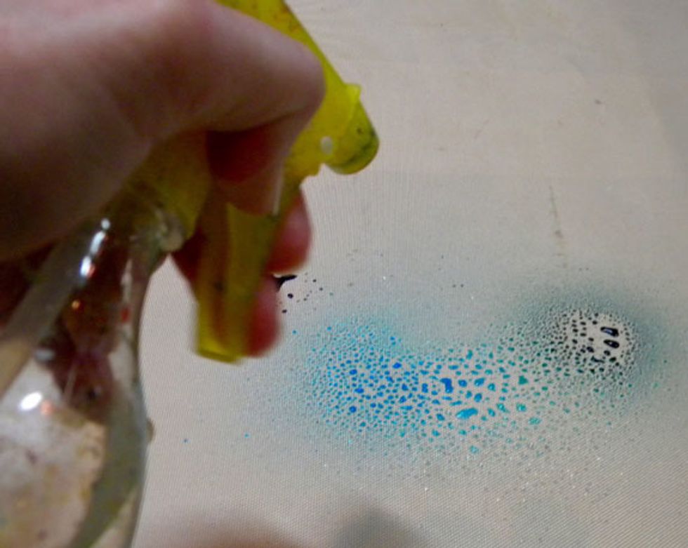 Spray a bit of water on top.