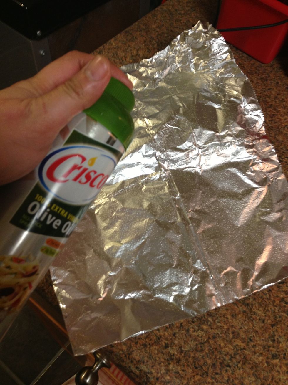 Spray a lil olive oil or Pam on your foil