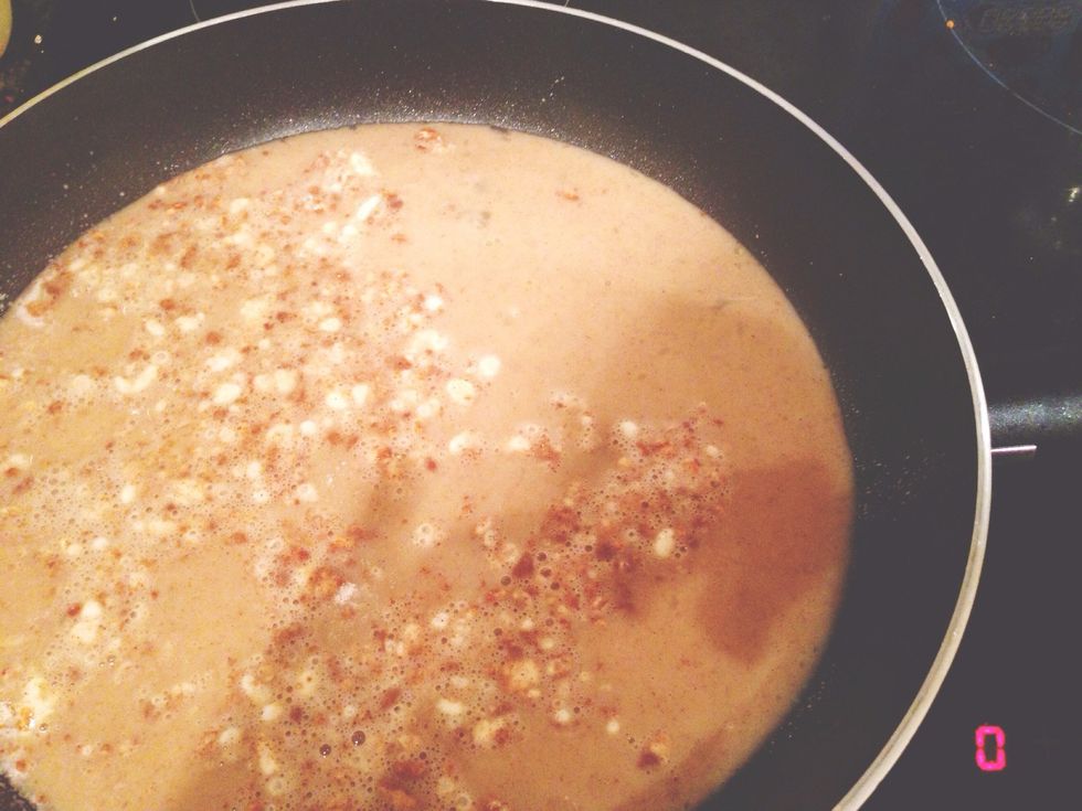Spray a pan with fry light. Put the mix in the pan and heat on low heat with cover for 10 mins.
