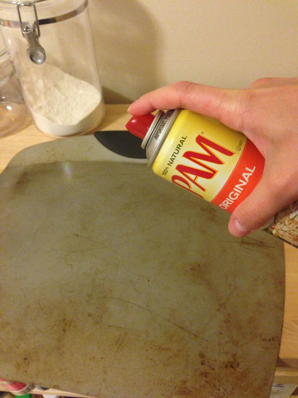 Spray a pan with nonstick spray.