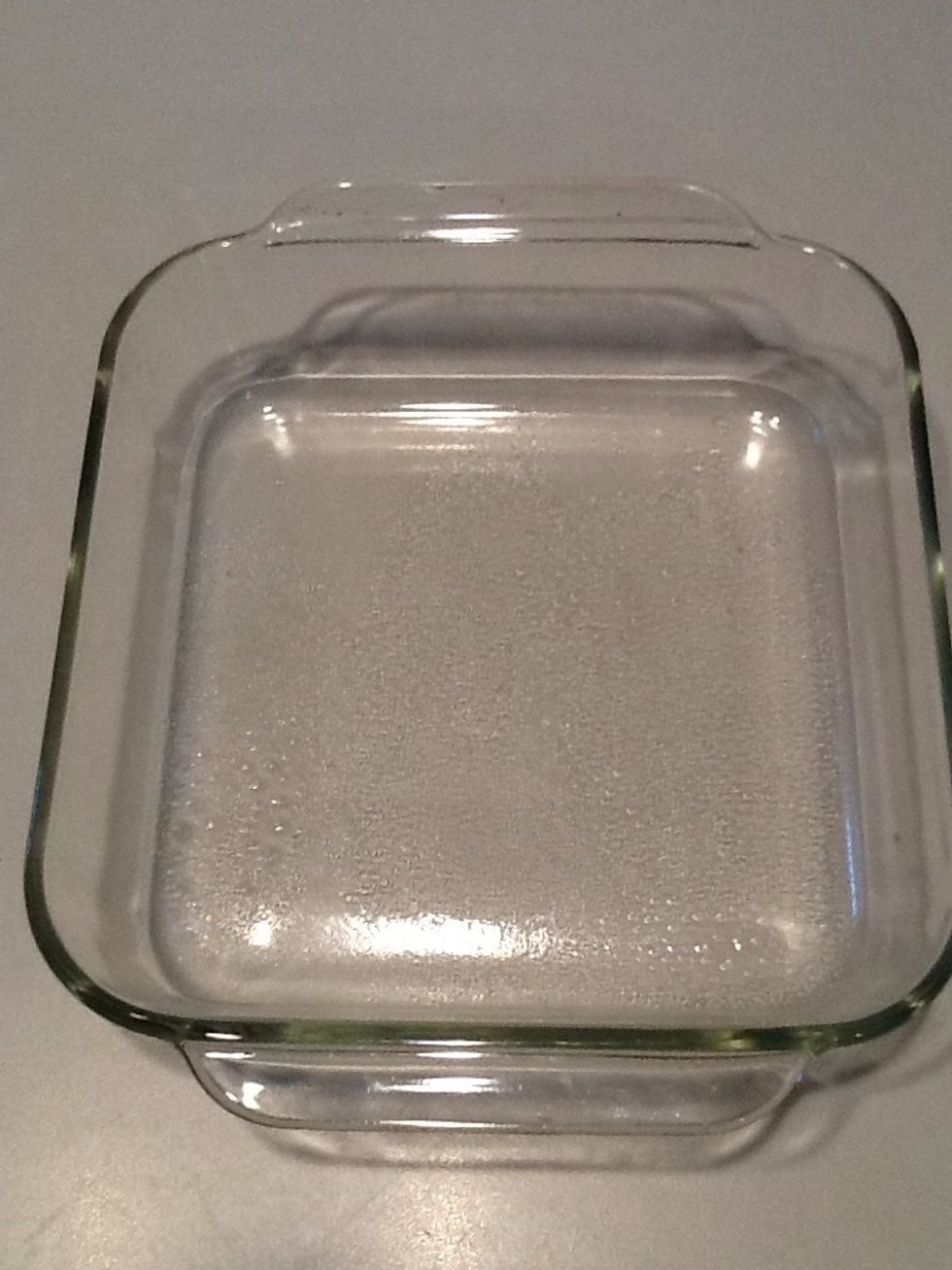 Spray baking pan with nonstick cooking spray.