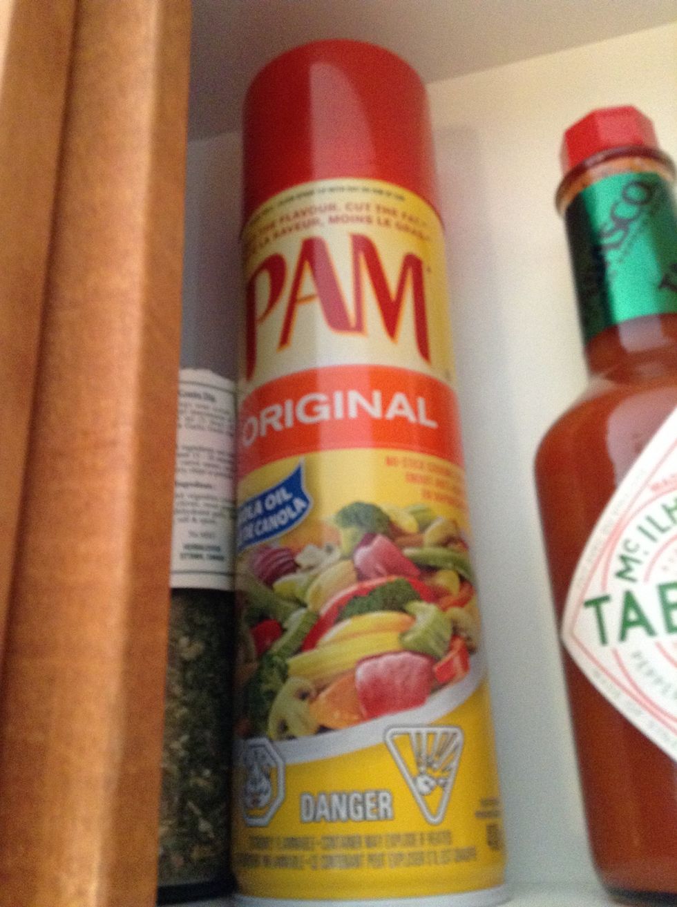 Spray cookie sheet with Pam. Or grease it