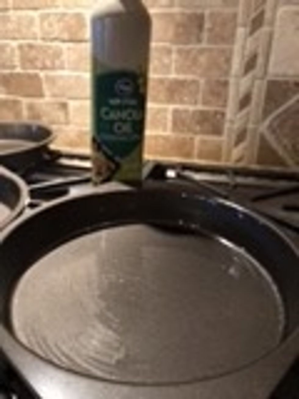 Spray cooking oil all around 3 pans.