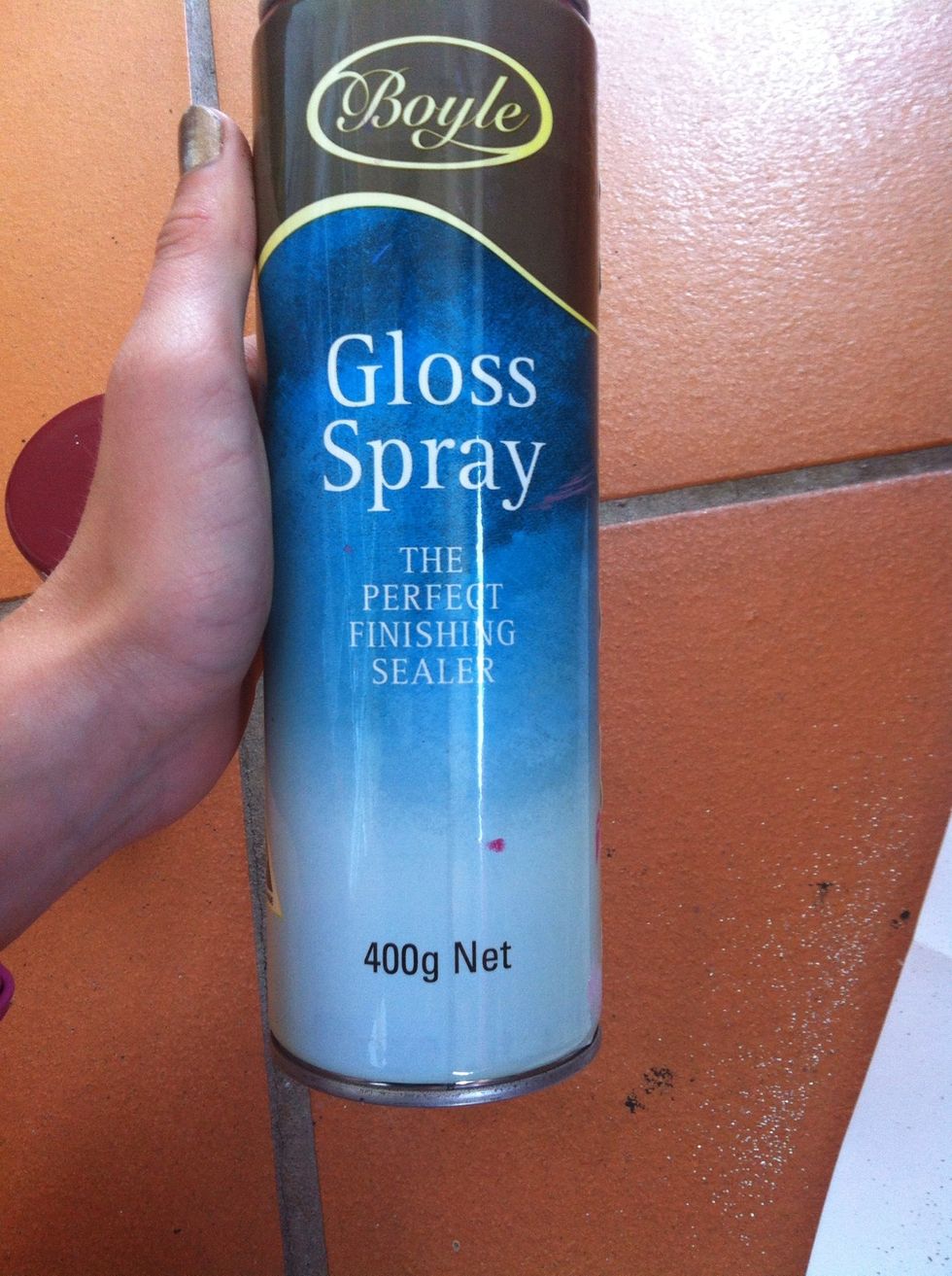 Spray jar or cover the glitter in clear glue