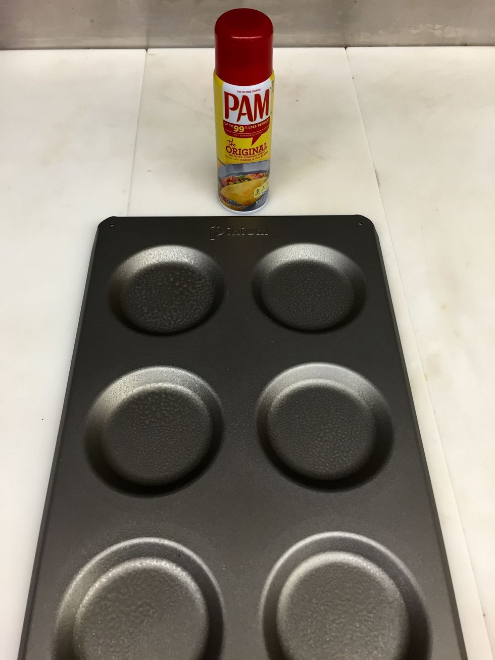Spray nonstick on the egg pan.