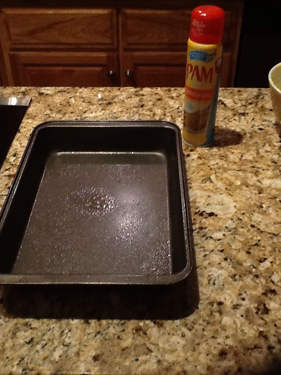 Spray nonsticking spray into pan