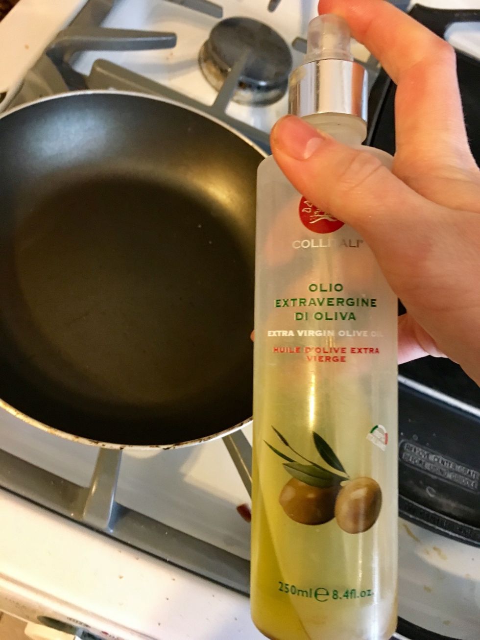 Spray olive oil to prevent it from sticking