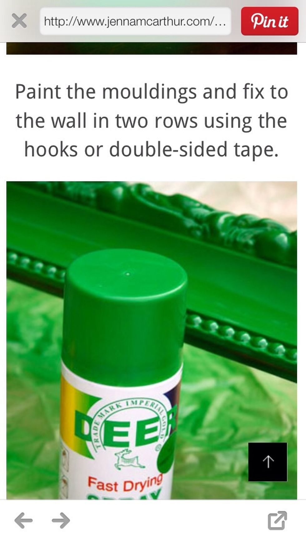 Spray paint molding with your choice and let dry. Repeat for 2nd layer of color.