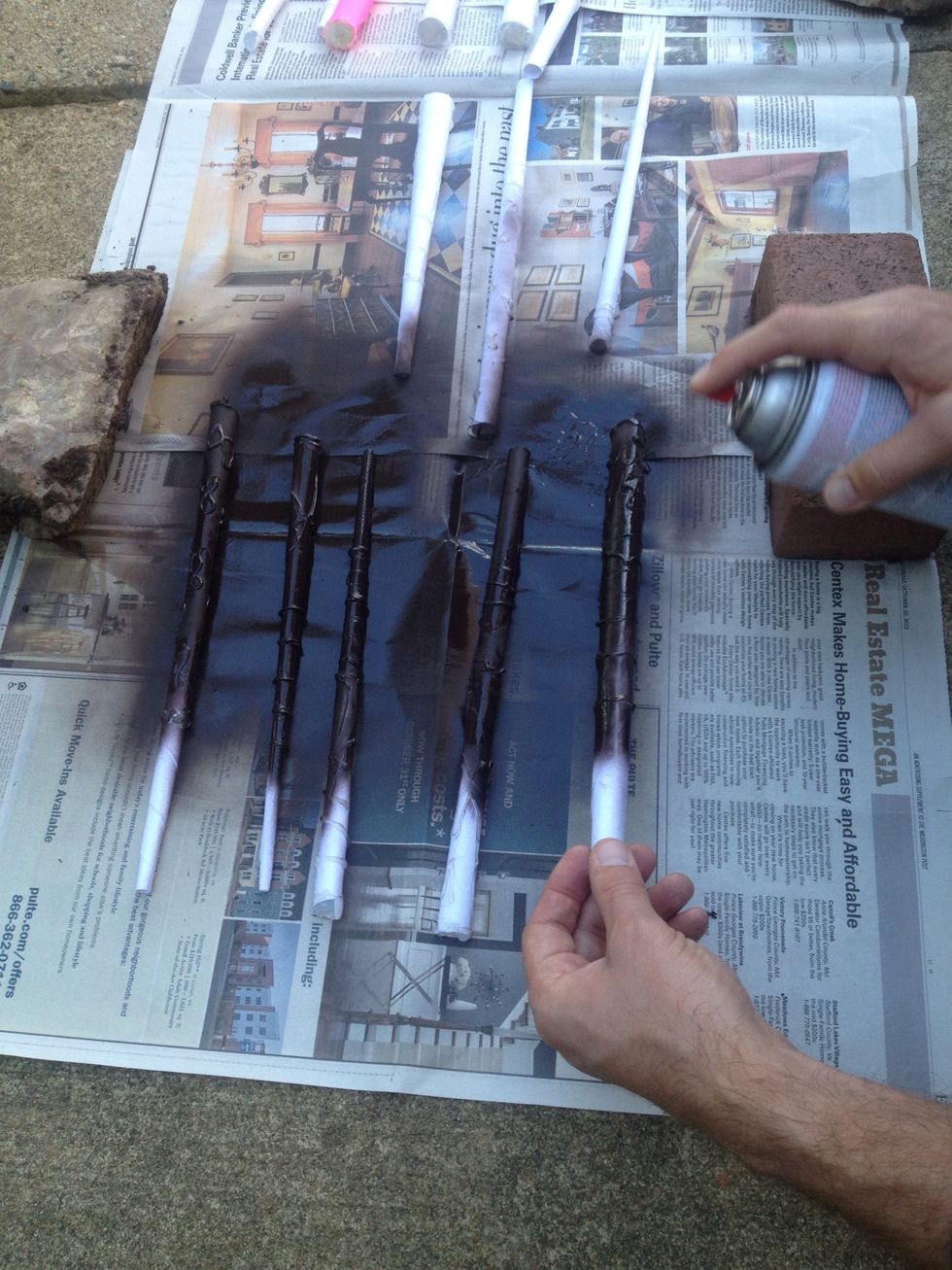 Spray paint once all glue is dry