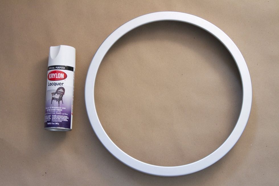 Spray paint the exterior frame with a glossy white paint.