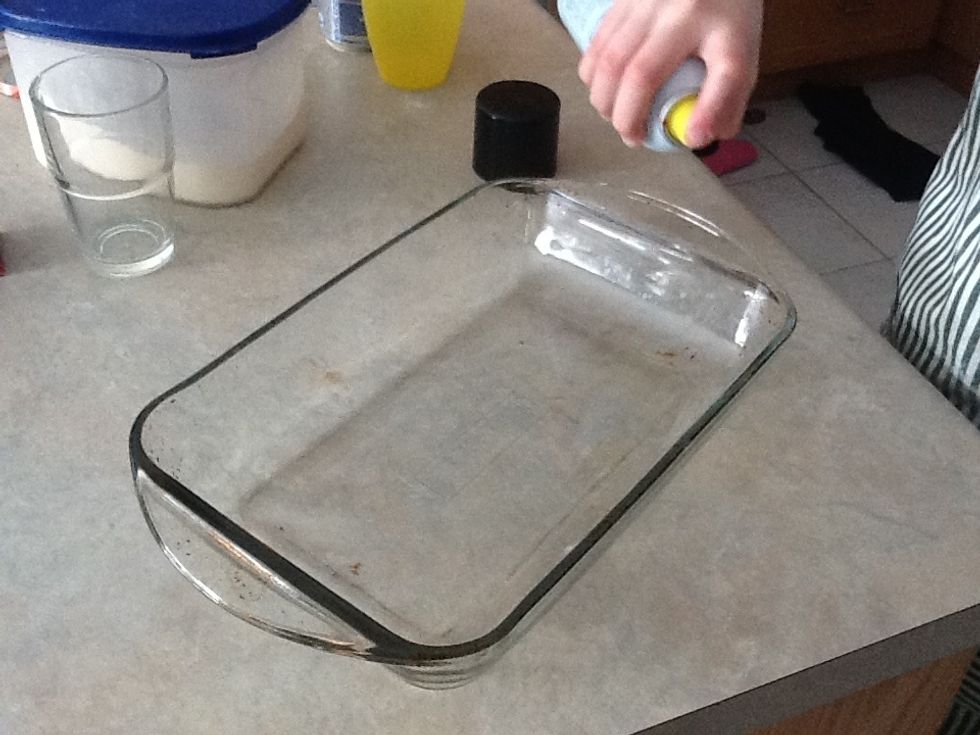 Spray pan with cooking spray