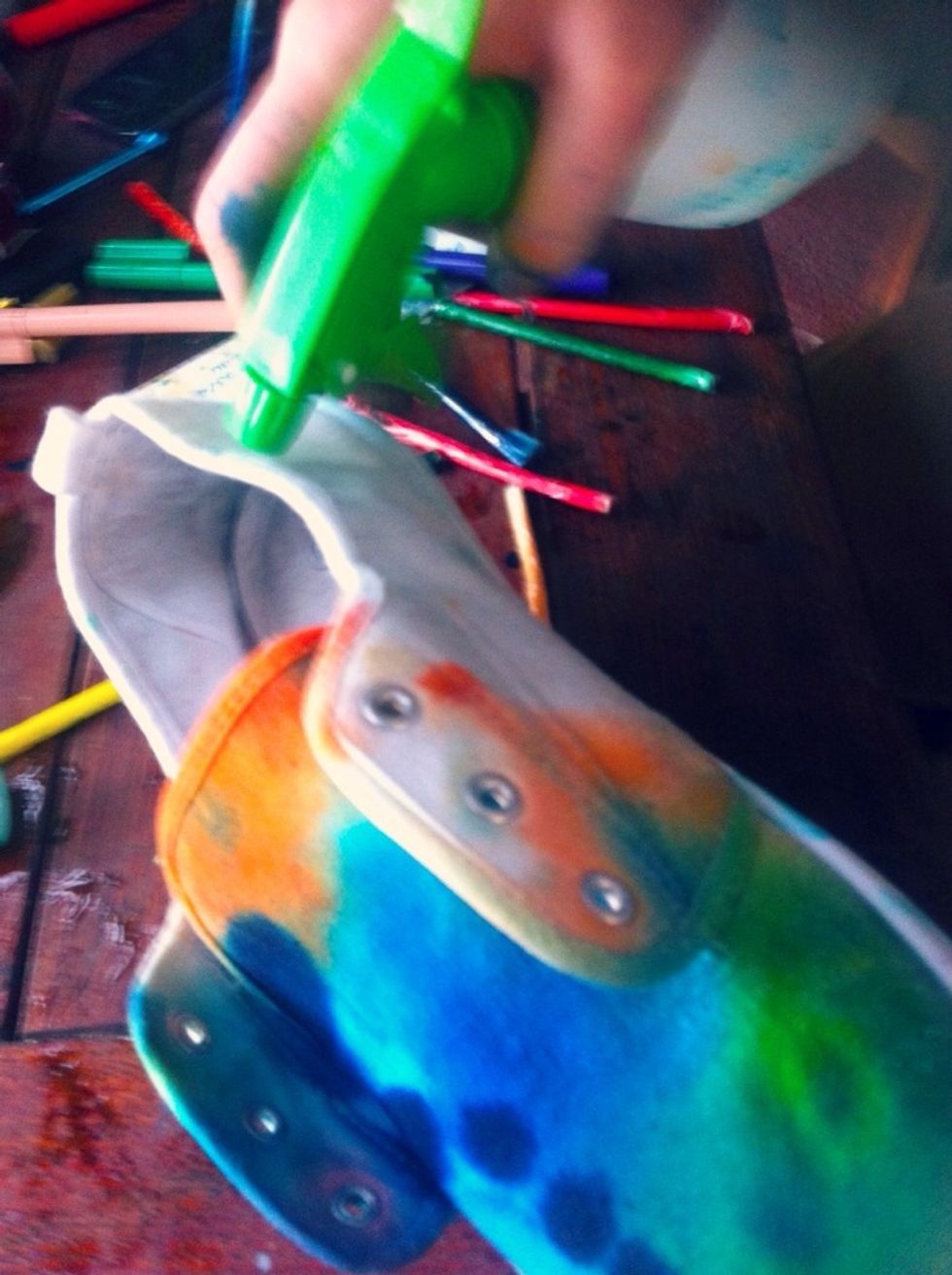 Spray shoes with water i have already done some