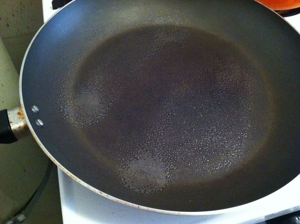 Spray skillet with cooking spray.