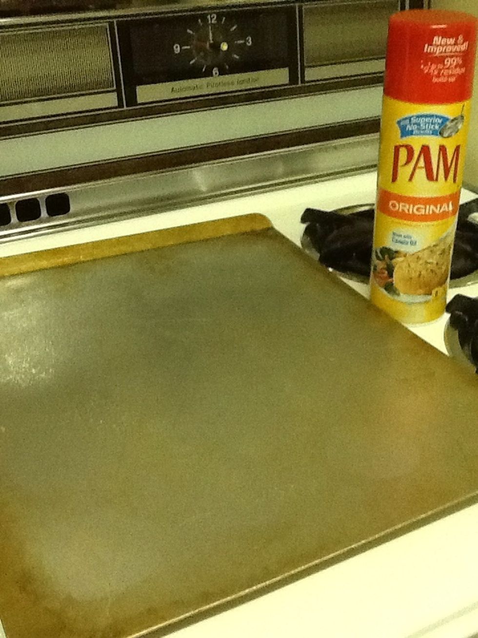Spray the cookie pan with Pam before adding the cookie dough.