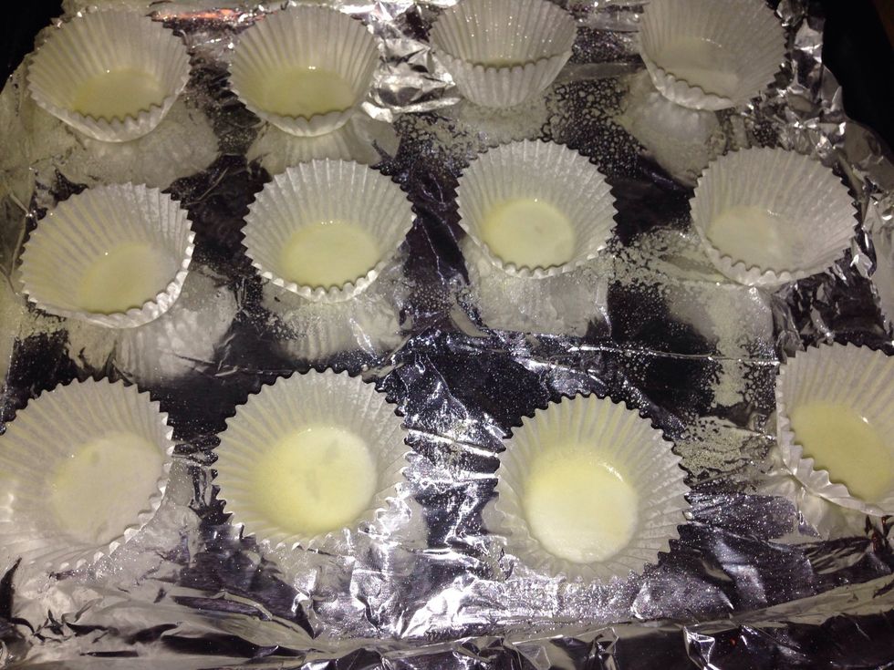 Spray the cups with cooking spray so that they can be removed easily