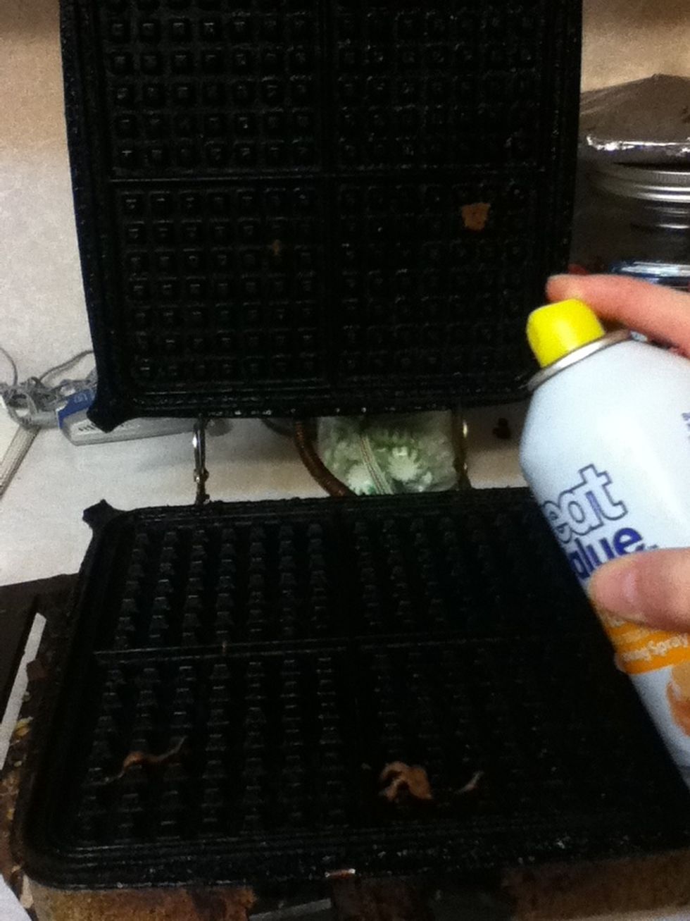 Spray the iron in between two or three batches.